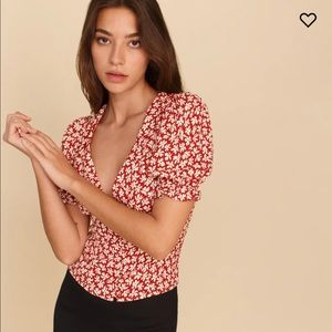 Reformation Deville Top in Grenadine NWT 4